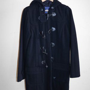 The Navy Midi Hoodie Coat